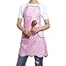 NEOVIVA Küchen Schürzen für Frauen mit Taschen, Doppellagige Latzschürze zum Kochen, Backen, Grill und Gartenarbeit, Rosa Tupfen