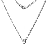 Länge: ca. 42cm SilberDream Kette Zirkonia Stein weiß 925er Silber 42cm Halskette GSK20042W