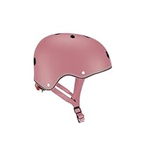 Globber Primo Junior Kids Adjustable Helmet - 48-53 cm - ABS Shell - 2 Year Warranty (Deep Pastel Pink)