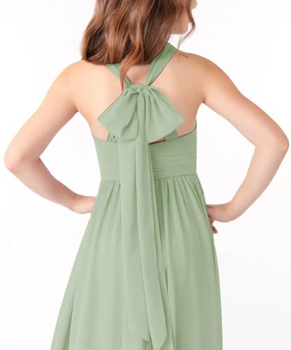 Chiffon Junior Bridesmaid Chiffon Dress Ruffle Flower Girl Dresses for Wedding A-Line Long Pageant Gown4