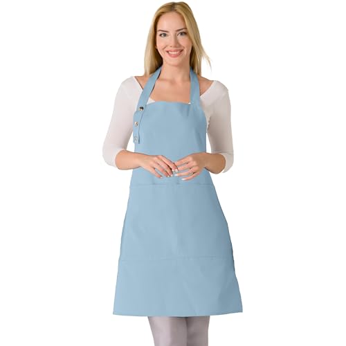 TOSHE Kitchen Apron Waterdrop Resistant Cotton Apron with adjustable Aprons for Women with Pockets...