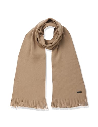 BOSS womens Wool Fabric Basic Scarf With Logo Plaque