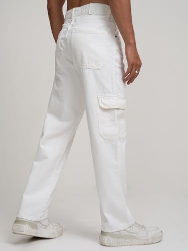 Image of Highlander Mens Relaxed Fit Denim Jeans for Man|Mid-Rise|Cotton Cargo Jeans for Men | Men Jeans