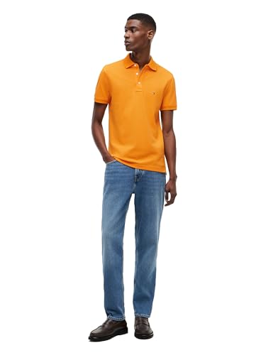 Image of Tommy Hilfiger Men's Short Sleeve Polo Shirts in Slim Fit with Stretch and Organic Pique Cotton