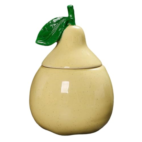 HEALLILY Lata de té de pera para oficina, bonita lata de azúcar, lata de harina, café, boticario, tapa de tarro de, contenedor de almacenamiento grande para paquetes de té, organizador de