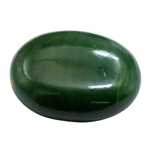 Image of Certified Dark Green Aventurine Crystal Palm Pebbles Stones for Anxiety Stress Relief Massage - AAA Grade Original Healing Gemstone Agate Palm Stone for Yoga Meditation Spiritual Reiki Feng Shui
