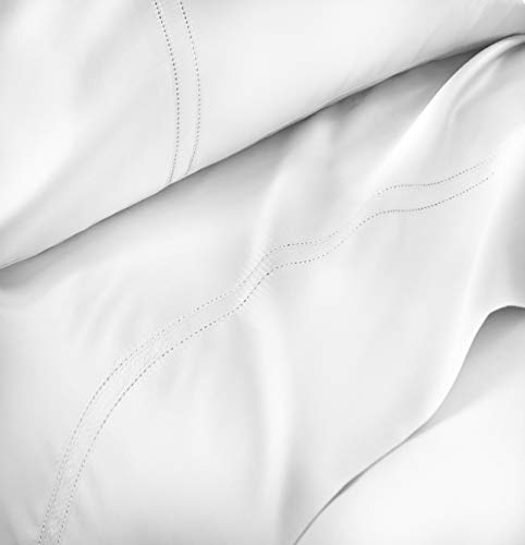 Pure Parima Luxury 100% Cea Certified Egyptian Cotton Sheet Bed Set, Extra-Long Staple, Cool, Breathable, Ultra Comfort, Double Hem-Stitched, Flat, Fitted, And 2 Pillow Cases (White, Full) #TOP2