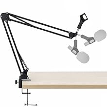 UNIVERSAL MIC COMPATIBILITY: The FiNeWaY Adjustable Mic Stand is ideal for podcasting, streaming, voice-over, and home recording setups. It holds most dynamic and condenser microphones, including professional-grade models. Comes with a universal mic ...