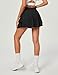 IUGA Tennis Skirt Pleated Skorts for Woman Double Ruffle Golf Skirts for Women Skort with Pockets Tummy Control Athletic Black