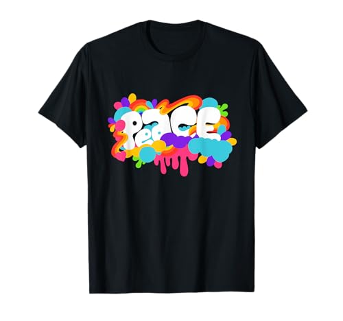 Colorido Peace Retro Hippie Groovy Vibes Obra de arte Camiseta