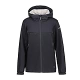 ICEPEAK Softshelljacke Kinder Kingwood Jr mit Kapuze, Farbe:Schwarz, Kinder Größen:140