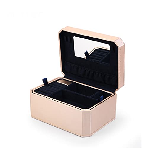 KXQYIKYI Caja de joyería, organizador de almacenamiento portátil, soporte para pendientes, cremallera, estuche de viaje para exhibición de joyería femenina
