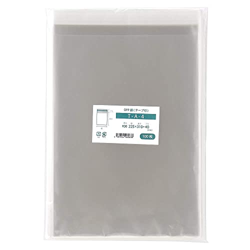 OPP袋 A4 テープ付 国産 透明 封筒 225x310mm 100枚入 T-A-4