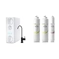 iSpring RO500AK-ORB Tankless RO Reverse Osmosis Water Filtration System, 500 GPD Fast Flow, Oil Rubbed Faucet, 2:1 Pure to Drain Ratio, White & F3-RO500AK 1-Year Replacement Filter Pack
