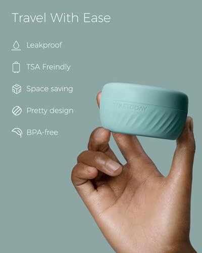 Image of TakeToday Travel Containers for Toiletries, 2oz, 4 Pack, Apricot | Air Travel Leak-Proof, TSA Approved, Silicone Jars with Lid, for Cosmetics & Toiletries