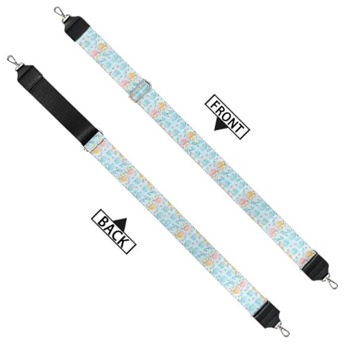 Image of Halloween Handbag Strap Canvas Purse Strap Colorful Bat Black Shoulder Strap Multicolor Bats Replacement Strap