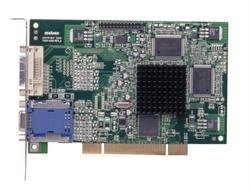 Matrox G450 DualHead PCI Graphics Card installed in a computer's PCI slot