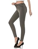 Leibrey Schlupf-Jeggings für Damen, hohe Taille, Skinny-Denim, klassische Jeans mit Taschen, GRAU, X-Groß