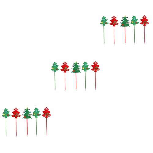 Bolígrafos con forma de árbol de Navidad en color rosa para papelería, 15 u