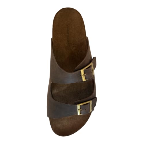 Image of Heritage - Premium Leather Two-Strap Comfort Sandal | Genuine Leather | Brown | UK 4-9 (EU 37-43)