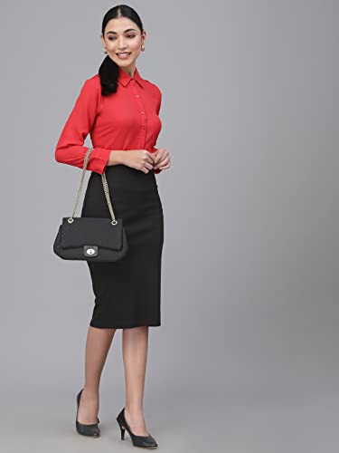 Image of Style Quotient Women Solid White Polymoss Regular Formal Shirt