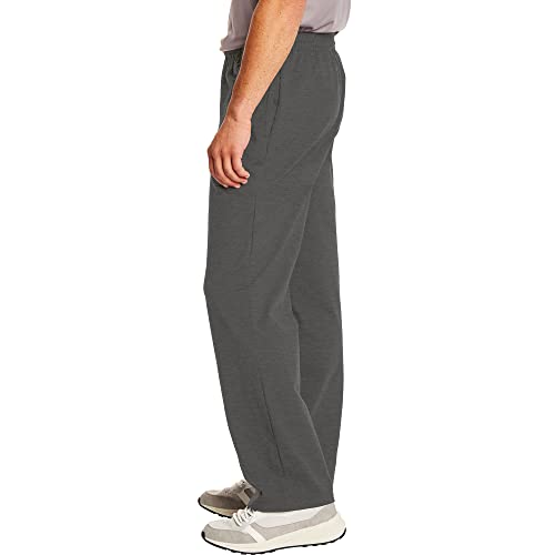 Image of Hanes Essentials Sweatpants, Men's Cotton Jersey Pants with Pockets, 33 inch, Charcoal Heather, Medium (Pack of 3)
