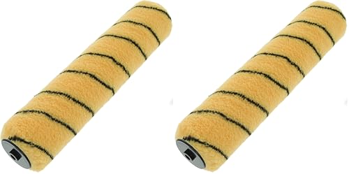 Image of Coral 41454 Max Coat Paint Roller Cover Walls Ceilings Medium Pile Woven Sleeve Fabric Emulsion Trade Tiger Stripe 12 inch (Pack of 2)