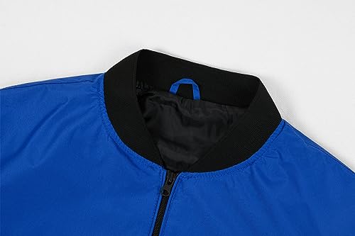 Mens Bomber Jackets Lightweight Water-resistent Windbreaker with 3 Pockets3