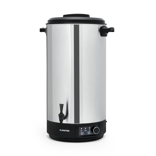 Klarstein Einkochautomat mit Hahn, 60L Glühweinkocher, Edelstahl-Glühweinkocher mit Zapfhahn, Großer Heißwasserspender, 2500W Einkochautomat für Getränke & Speisen, Elektrischer Einkochtopf 30-100°C