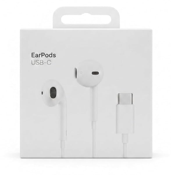 Wired Earphone with USB Type-C Connector, White, 1.2 Meter Cable, with Inline Microphone and Volume Control-image-4