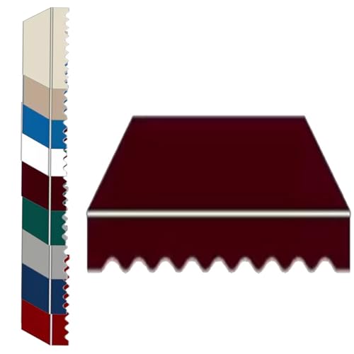 Toldo retráctil de tela de repuesto para patio, 12 x 10 pies, cubierta de parasol para tiendas, restaurantes y cafeterías, toldo duradero color borgoña con cenefa (300 x 250 cm)