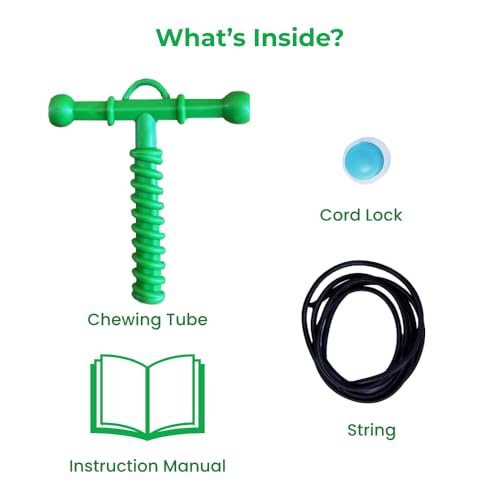 B-Arm Chewy Tube- Spiral Design (Green) | Chewing Tube for ADHD, Autism & Sensory Disorder | Upgraded Design for Oral Stimulation | Teether Toy for Children & Adults (Moderate-Strong Chewers)