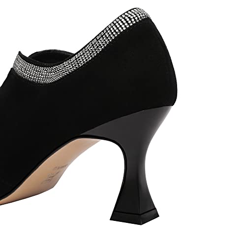 TinaCus Women's Pointed Toe Soft Suede Leather Stiletto Mid Heels Handmade Dress Pumps Shoes4