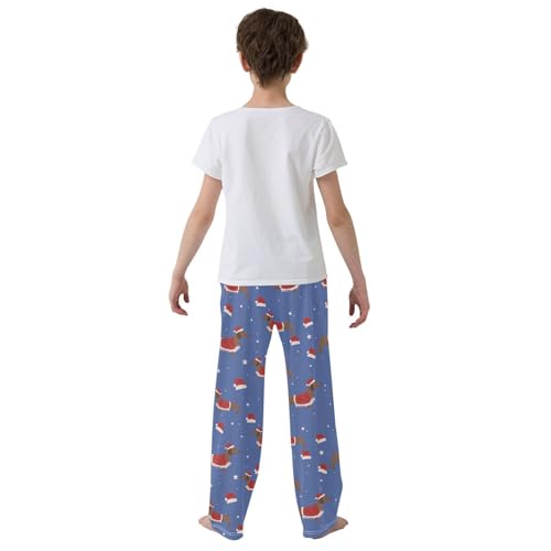Boys' Pants Christmas Cute Dogs Santa Long Bottoms Jogger Pants Elastic Waist Trousers with Pockets S-XL3