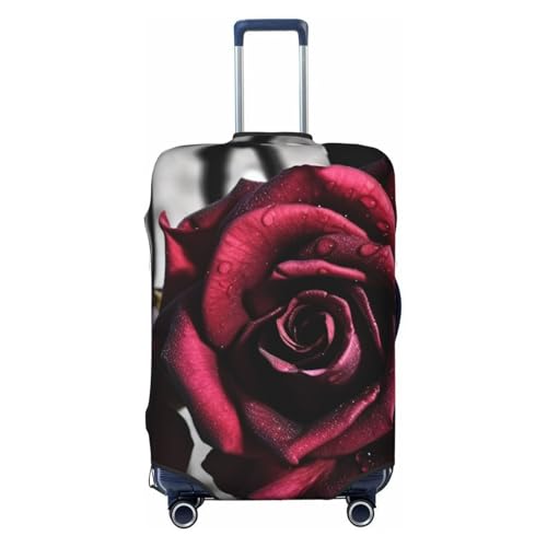 Gothic roses Luggage Covers for Suitcase Tsa Approved, Spandex Elastic Suitcase Cover Protector Washable Anti-Scratch Travel Baggage Cover Fit 18-32 Inch Luggage