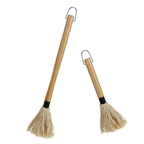 Ciieeo 2Pcs Bbq Basting Mop Handle Sauce Brush for Grilling Versatile Barbecue Accessories for Cooking and Roasting and Reusable Baking Brush for Batches