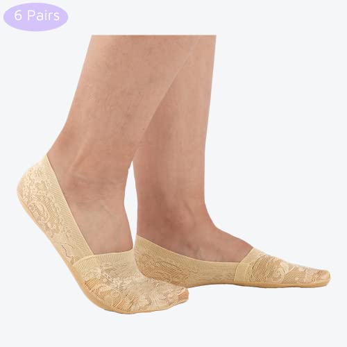 Flammi Women's No Show Liner Socks Non Slip Cotton Bottom Socks for Sneaker Lofer