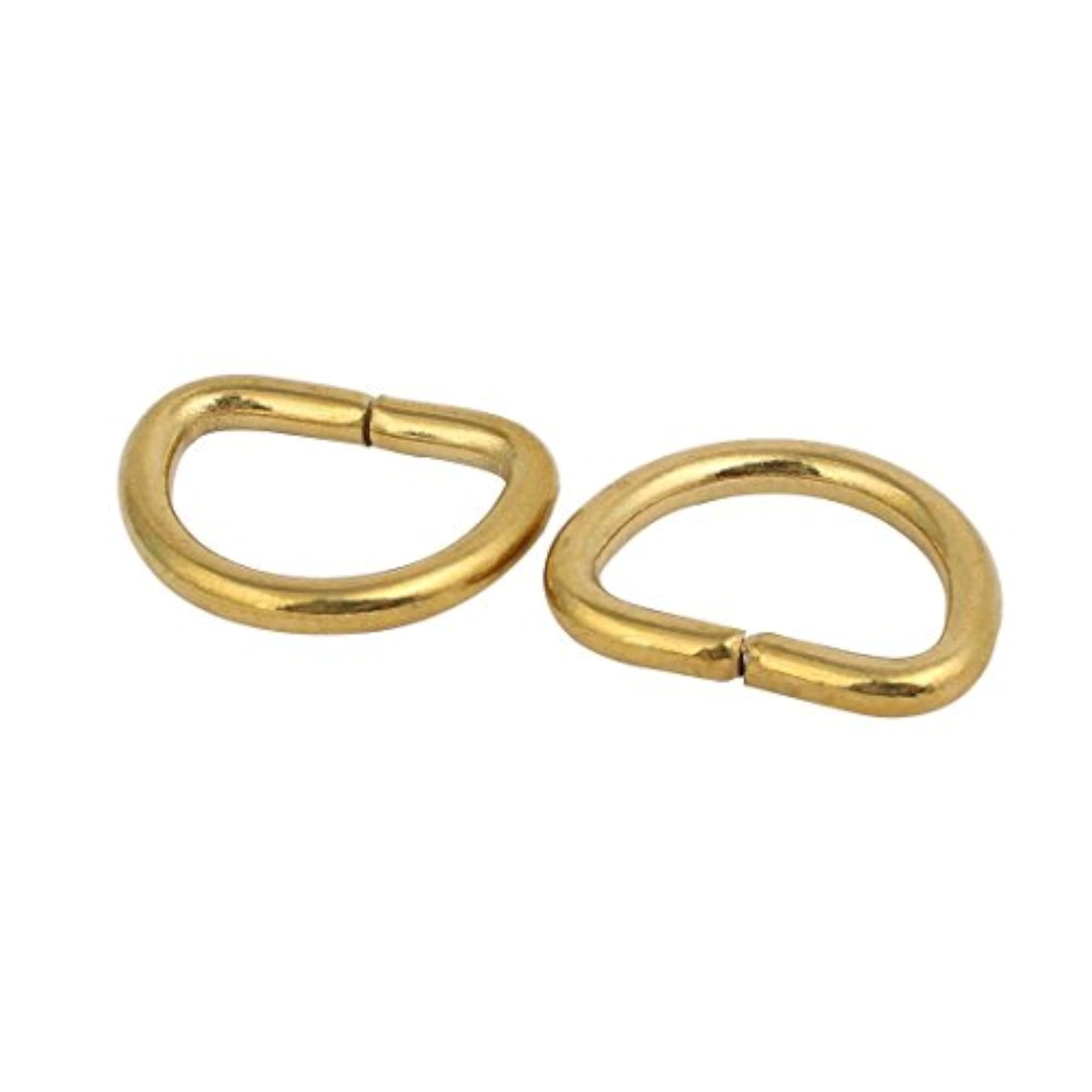 Imported D Shaped Brass Tone Open End Ring, 2pcs