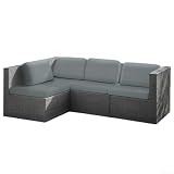 Copridivano elasticizzato per divano a 3 posti, in spandex, impermeabile, resistente allo sbiadimento, per mobili da esterno e patio, colore grigio chiaro