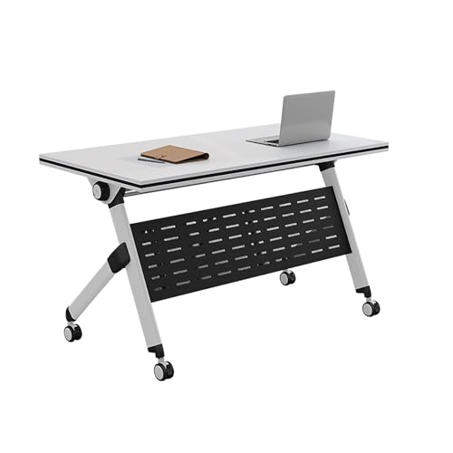 CGHAZLJ Mesa de Conferencia Plegable, mesas de Conferencia móviles, con Ruedas silenciosas, Mesa de capacitación móvil abatible, para oficinas, aulas y Salas de reuniones (120 * 75 * 40 cm