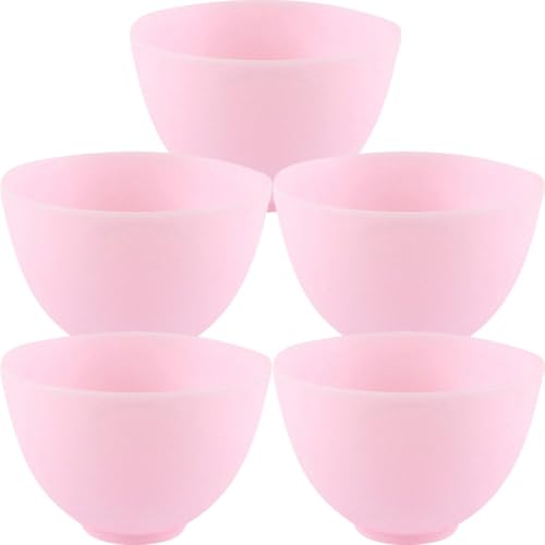 EXQUIMEUBLE Juego de 5 Recipientes de Silicona Pequeños para Mezclar Mascarillas Faciales Tazones Suaves y Fáciles de Limpiar Utensilios para Mascarillas Caseras y Cuidado Piel Casa
