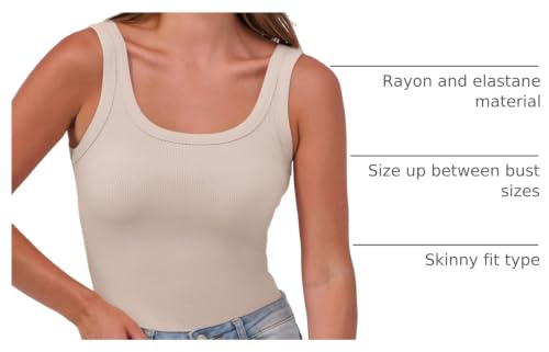 Image of ANRABESS Womens Sleeveless Scoop Neck Tank Top Ribbed Fitted Summer Basic Slim Cute Tops 2026