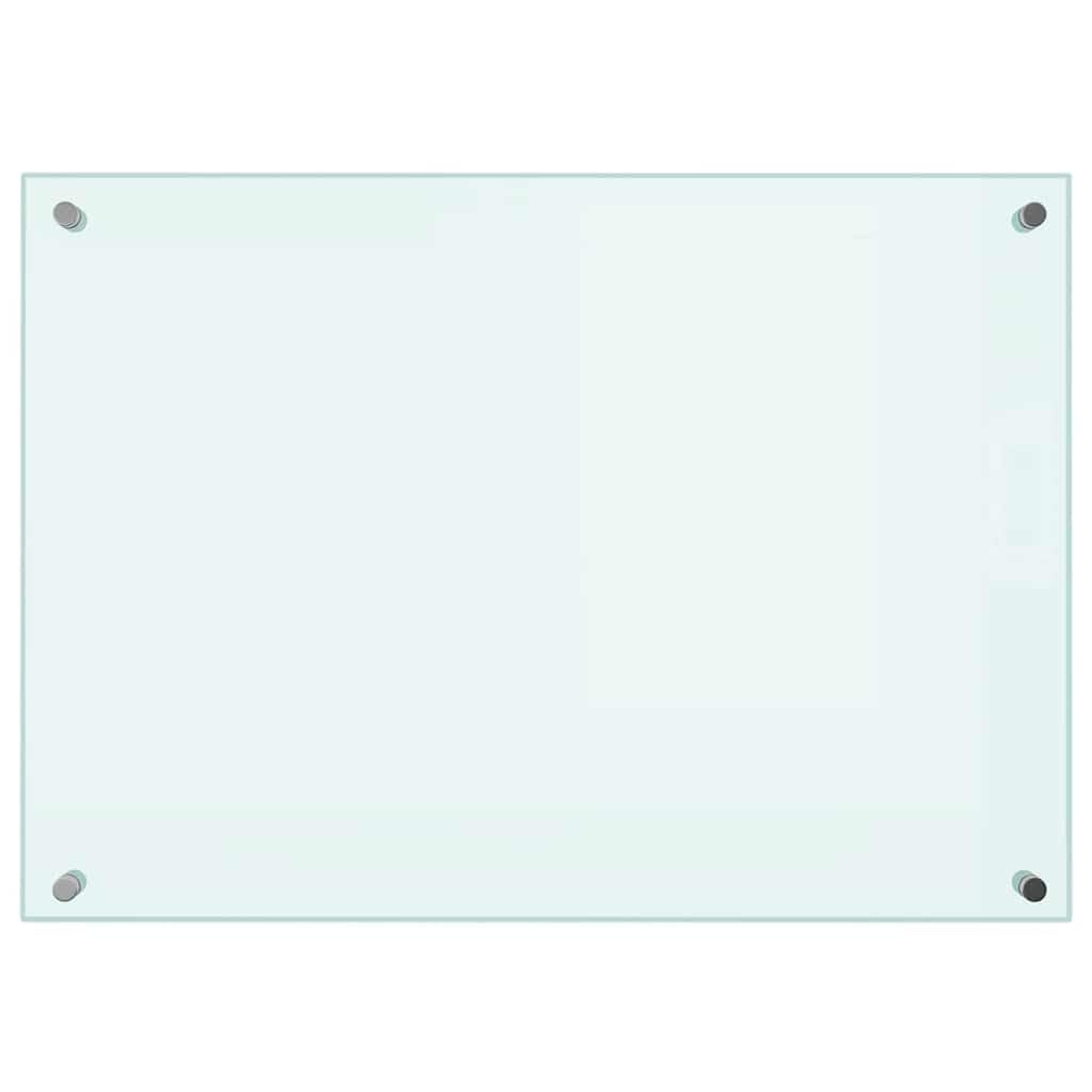 vidaXL Kitchen Backsplash White 70 x 50 cm Tempered Glass