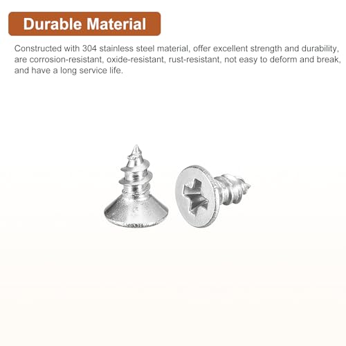 Image of DTGN 200Pcs 4 inch x1 /4 inch Flat Head Wood Screws, Self Tapping Screws Silver