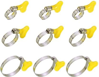 BESTO Adjustable Stainless Steel Hose Clamp Set, Pack of 9 (0.5 Inch,0.75 inch & 1.25 inch) Garden Tool Kit