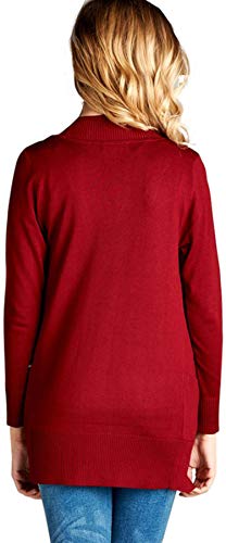 Image of ToBeInStyle Women's Long Sleeve Rib Banded Open Sweater Cardigan
