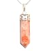 Zenergy Gems Charged Faceted Himalayan Sunstone Point Crystal Perfect Pendant + 20" Silver Chain Healing Energy Reiki
