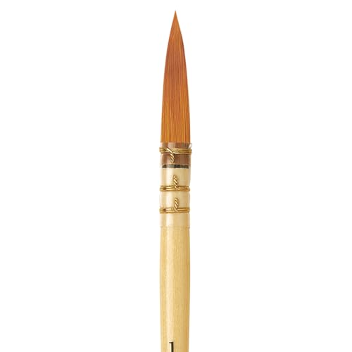 Image of da Vinci Watercolor Series 488 CosmoTop Spin Paint Brush, Round Synthetic with Lacquered Natural Handle, Size 1 (488-01)