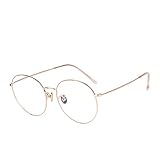 Reading Glasses Leichte Lesebrille Rund Metall Lesebrillen Damen 2.0 Anti Blaulicht Sehhilfe Mode Nerdbrille Arbeitsplatzbrille Anti Müdigkeit Mit Brillenetui