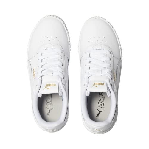 PUMA PUMA Women's Carina 2.0 Charm Low Top Sneaker, White-White-Gold, US Women 11